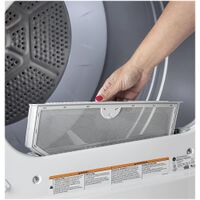 GE - 6.2 Cu. Ft. Electric Dryer with Shallow Depth Flat Back Design - White - Alternate Views