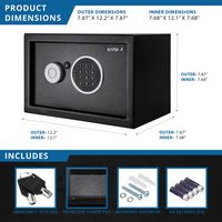 Barska - 0.41 Cu. Ft Compact  Digital Keypad Security Safe - Black - Alternate Views