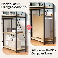 Bestier - 47inch Small Gaming Computer Desk with Shelves for Home Office - Brown - Alternate Views