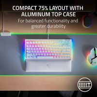 Razer - BlackWidow V4 75% Wired Orange Switch Gaming Keyboard with Hot-Swappable Design - White - Alternate Views