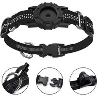SaharaCase - Nylon Dog Standard Collar with Apple AirTag slot - 14-in to 20-in Neck - Black - Alternate Views