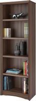 CorLiving - Quadra Collection 5 Shelf Floor-Standing Bookcase - Walnut - Alternate Views