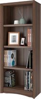 CorLiving - Quadra Collection 4 Shelf Floor-Standing Bookcase - Walnut - Alternate Views