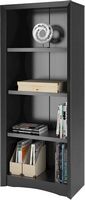 CorLiving - Quadra Collection 4 Shelf Floor-Standing Bookcase - Black - Alternate Views