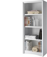 CorLiving - Quadra Collection 4 Shelf Floor-Standing Bookcase - White - Alternate Views