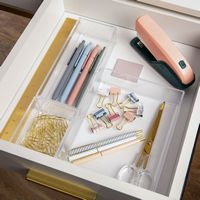 Martha Stewart - Brody  Plastic Stackable Desktop Organizer Set-1-S/1-M/1-L - Clear - Alternate Views