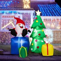 Costway - 7 FT Inflatable Christmas Lighted Santa Claus & Christmas Tree with Gift Boxes - Multic... - Alternate Views