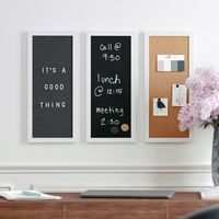 Martha Stewart - Everette White Woodgrain Framed Cork/Chalk/Letter Board Set with Accessories - 2... - Alternate Views