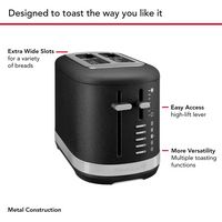 KitchenAid - 2 Slice Programmable Toaster, Cast Iron - Black - Alternate Views