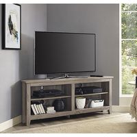 Walker Edison - Corner Open Shelf TV Stand for Most Flat-Panel TV's up to 60