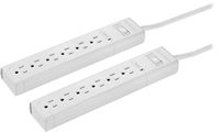 Insignia™ - 6 Outlet 900 Joules Surge Protector (2 Pack) - White - Alternate Views