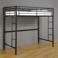 Walker Edison - Modern Metal Twin Loft Bed Frame - Black - Alternate Views
