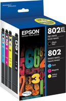 Epson - 802/802XL High-Yield and Standard Capacity Ink Cartridges - Cyan/Magenta/Yellow/Black - Alternate Views
