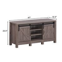 TV Stand Sliding Barn Door Entertainment Center for TV's up to 55'' with Storage - Alternate Views