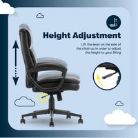 Serta - Comfort Ergo  Ergonomic Executive Upholstered Office Chair - Black - Bonded Leather - Alternate Views