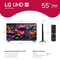 LG - 55” Class UA77 Series LED AI 4K UHD Smart webOS TV (2025) - Alternate Views