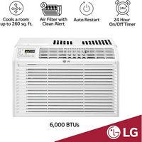 LG - 6,000 BTU 115V Window Air Conditioner with Remote Control - White - Alternate Views