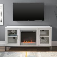 Walker Edison - Modern Two Door Fireplace TV Stand for Most TVs up to 58