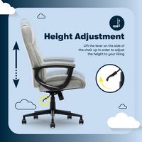 Serta - Comfort Eco Ergonomic Executive Smooth Velvet Office Chair - Light Gray - Alternate Views