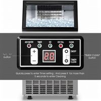 Costway Built-In Stainless Steel Commercial 110Lbs/24H Ice Maker Portable Ice Machine - Black - Alternate Views