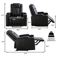 Bestier Power Chair Faux Leather Electric Recliner Sofa with Cup Holders and USB Ports - Black - Alternate Views