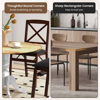 Costway 4-Person Dining Table Wooden Kitchen Table with Solid Rubber Wood Frame for Kitchen - Whi... - Alternate Views
