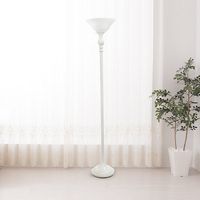 Elegant Designs - 1 Light Torchiere Floor Lamp with Glass Shade - Marbleized White - Alternate Views