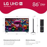 LG - 86” Class UA77 Series LED AI 4K UHD Smart webOS TV (2025) - Alternate Views