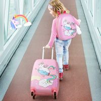 Costway - 2PC Kids Carry On Luggage Set 12