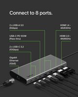Belkin - Connect Universal USB-C 8-in-1 Dual Display Core Hub Compatible with 100W PD with 10Gbps... - Alternate Views