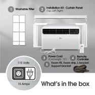 LG - 550 Sq. Ft. 12,000 BTU Smart Inverter Window Air Conditioner - White - Alternate Views
