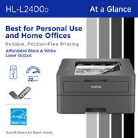 Brother - HL-L2400D Black-and-White Laser Printer - Gray - Alternate Views