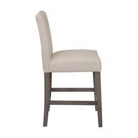 CorLiving - Leila Fabric Square Tufted Counter Height Barstool - Beige - Alternate Views