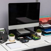 Mind Reader - Monitor Stand, Ventilated Laptop Riser, Desktop Organizer, Storage, Metal Mesh, 13.... - Alternate Views