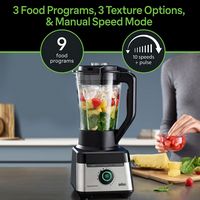 Braun - 10-Speed 1200W 61 fl. oz. TriForce Power Blender - Black - Alternate Views