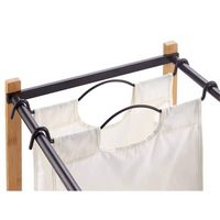 TRINITY - BASICS | 2-Bag Bamboo Laundry Cart | Poles - Bronze - Alternate Views