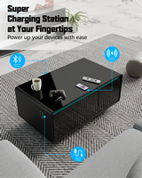Livtab - Smart Coffee Table with Refrigerated Drawers, Wireless Charging, Bluetooth Speaker, Idea... - Alternate Views