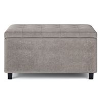 Simpli Home - Cosmopolitan Storage Ottoman - Distressed Grey Taupe - Alternate Views