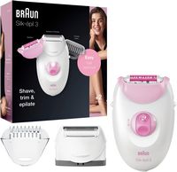 Braun Silk-épil 3, Epilator for Women for Long-Lasting Hair Removal, White/Pink - White/Pink - Alternate Views