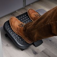 Mind Reader - Foot Rest, Under Desk at Work, Ergonomic, Height Adjustable, Office, Plastic, 17