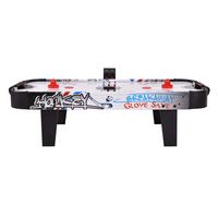 Costway 42''Air Powered Hockey Table Game Room Indoor Sport Electronic Scoring 2 Pushers - Black+... - Alternate Views