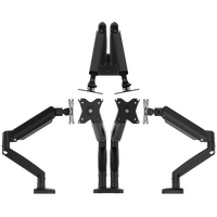 j5create - Ergonomic Dual Monitor Desk Mount for Most 17” -32” Monitors - Black - Alternate Views