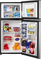Insignia™ - 4.3 Cu. Ft. Mini Fridge with Top Freezer and ENERGY STAR Certification - Stainless Steel - Alternate Views