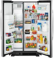 Amana - 24.5 Cu. Ft. Side-by-Side Refrigerator with Water and Ice Dispenser - Stainless Steel - Alternate Views
