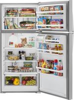 Whirlpool - 14.3 Cu. Ft. Top-Freezer Refrigerator - Monochromatic Stainless Steel - Alternate Views