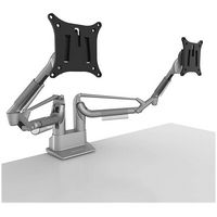 Kanto - DMS Series Dual-Arm Desktop Monitor Mount - Silver - Alternate Views