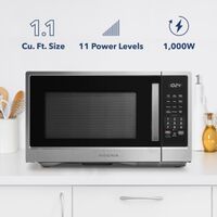 Insignia™ - 1.1 Cu. Ft. Countertop Microwave - Stainless Steel - Alternate Views