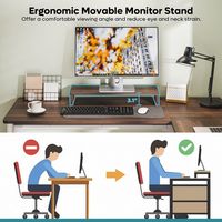 Bestier 55-inch L-Shaped Gaming Desk with File Drawer Monitor Stand and Fluted Panels Office Desk... - Alternate Views