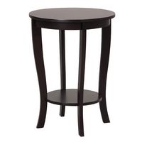Costway 2-Tier End Table 18'' Round Compact Sofa Side Nightstand with Storage Shelf - Espresso - Alternate Views