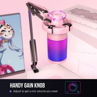 FIFINE USB Microphone Bundle –Arm Boom Stand & RGB Lighting - Alternate Views